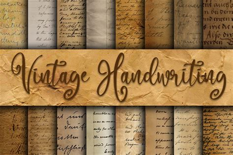Download the free graphic resources in the form of png, eps, ai. Vintage Handwriting Digital Paper Textures (437428) | Textures | Design Bundles