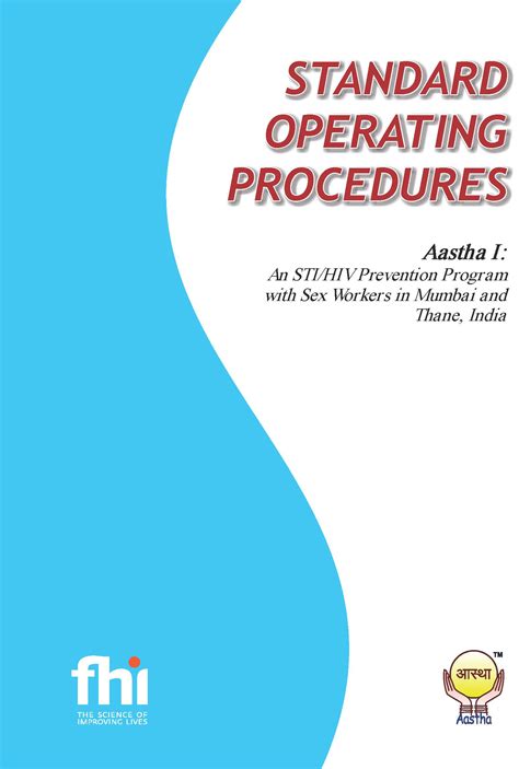Standard Operating Procedures Aastha I An Stihiv Prevention Program