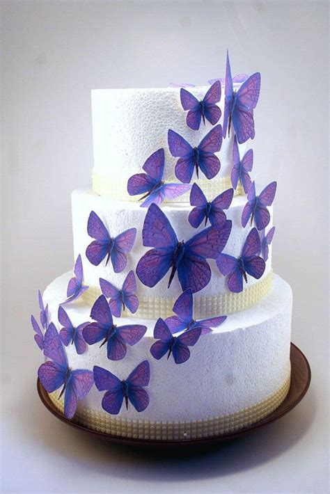 Edible Butterfly Cake Decorations Light Purple Edible Etsy Purple