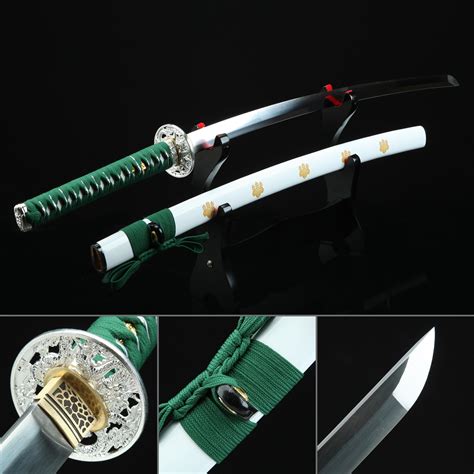 Katana Vert Et Blanc épée De Samouraï Japonaise Faite à La Main En