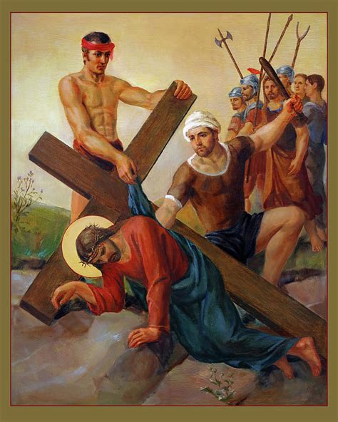 Via Dolorosa The Second Fall Of Jesus 7 Painting By Svitozar Nenyuk