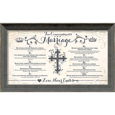 There are 13 sentences in the. Ten Commandments of Marriage Framed Art - Lifeway
