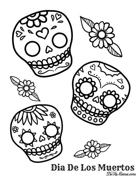 This is sugar skull coloring pages printable coloring pages image. Mexican Day of the Dead - Art and Free Printables