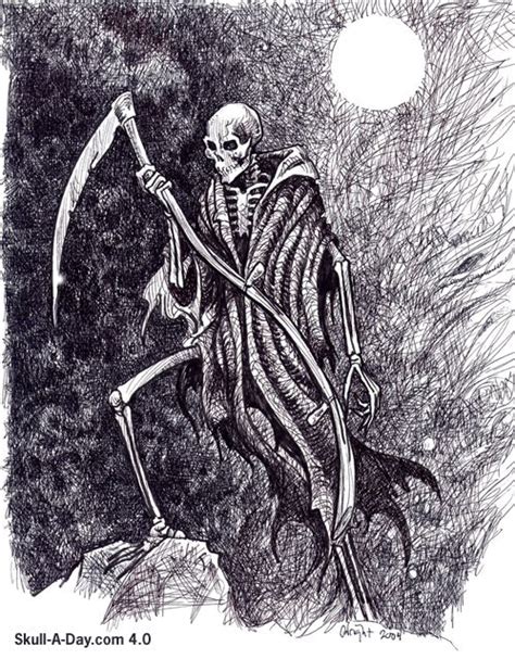 Grim reaper cute cartoon skeleton halloween vector illustration. Grim Reaper Skull