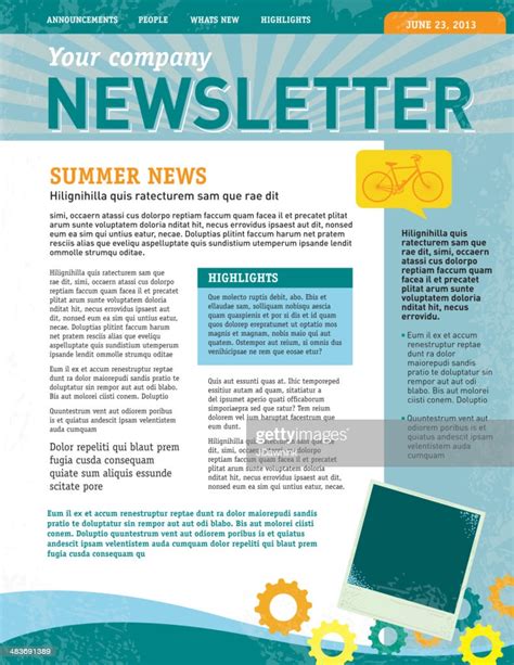 Company Newsletter Design Template Vector Art Getty Images