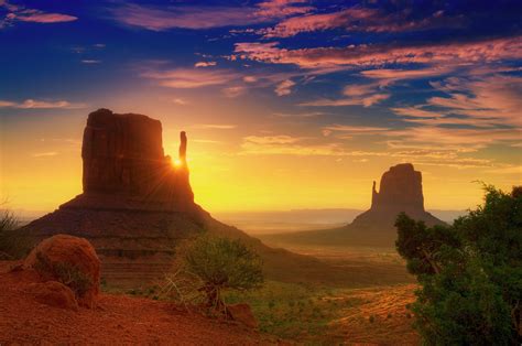 Download Arizona Sunrise Sky Sunbeam Desert Utah Nature Monument Valley