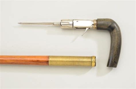 19th Century European Cane Gun With 55mm Rim Fire Double Action 6