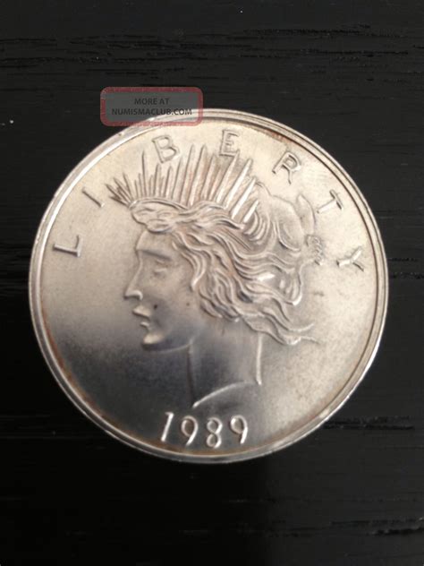 1989 Us Silver Dollar Coin 999 Fine Silver One Troy Oz Liberty Head