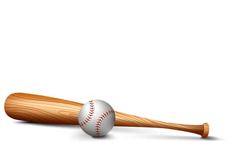 Wooden bat and baseball 372165 Vector Art at Vecteezy