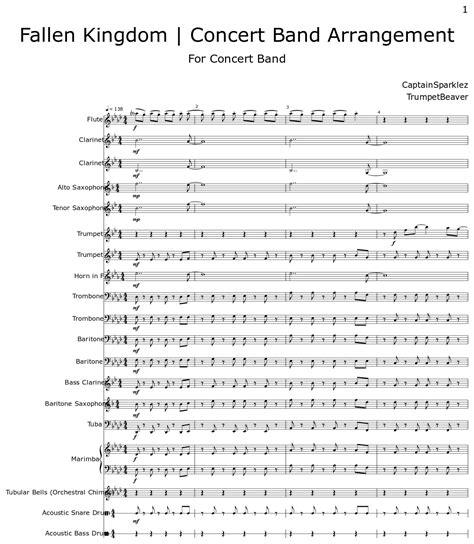 Fallen Kingdom Concert Band Arrangement Sheet Music For Flute