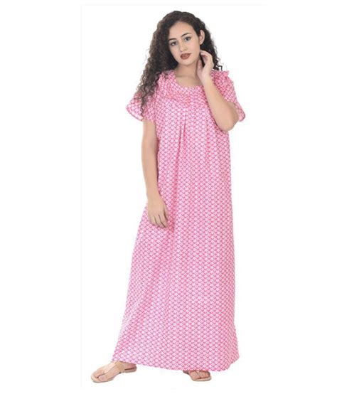 Buy Rajeraj Cotton Nighty And Night Gowns Pink Online At Best Prices In India Snapdeal