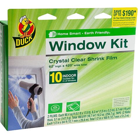 Plastic Shrink Film Indoor Window Kit 62 X420 Heat Insulation Draft