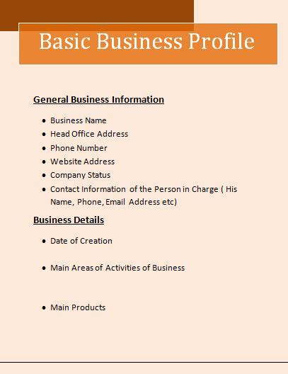Free Business Profile Template Download Best Template Ideas