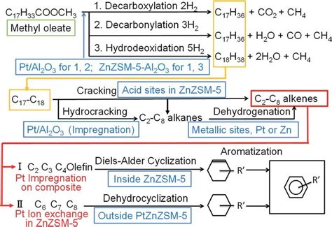 Reaction Pathways In The Dehydrocyclization Cracking Of Methyl Oleate