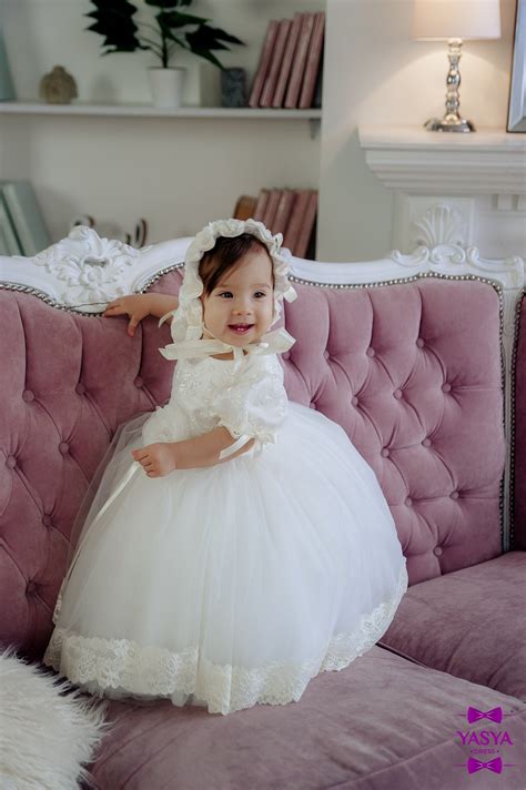 Ivory Baptism Dress Baby Blessing Dress Christening Gown Etsy