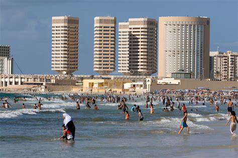 Tripoli Libya Mediterranean Beach Scene Cecil Images