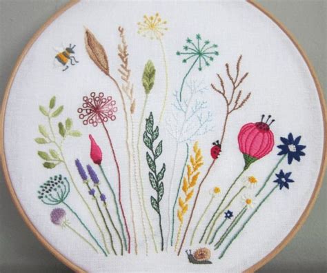 Modern free hand embroidery patterns 刺繍 図案 ブラジル刺繍 シルクのリボン刺繍