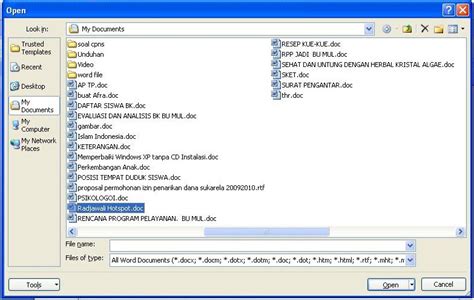 Bagaimana cara menyimpan dokumen pada microsoft word 2007. TutorialOffice: Membuka Dokumen yang telah tersimpan ( OPEN )