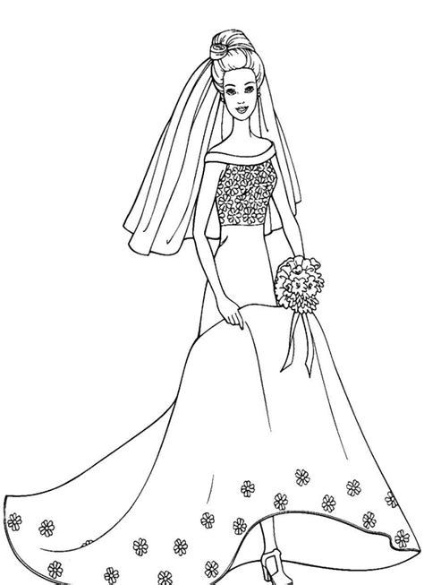 Barbie Bride Coloring Pages For You