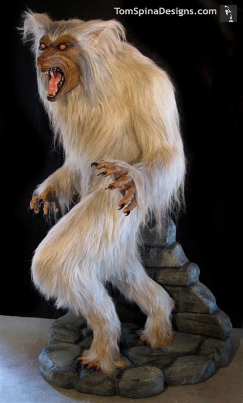 Life Size White Werewolf Statue Pale Moon Tom Spina Designs Tom