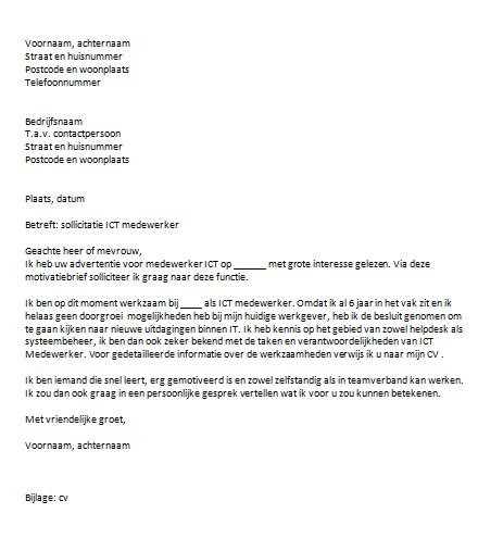 18 Sollicitatiebrief Voorbeeld Nieuwe Uitdaging