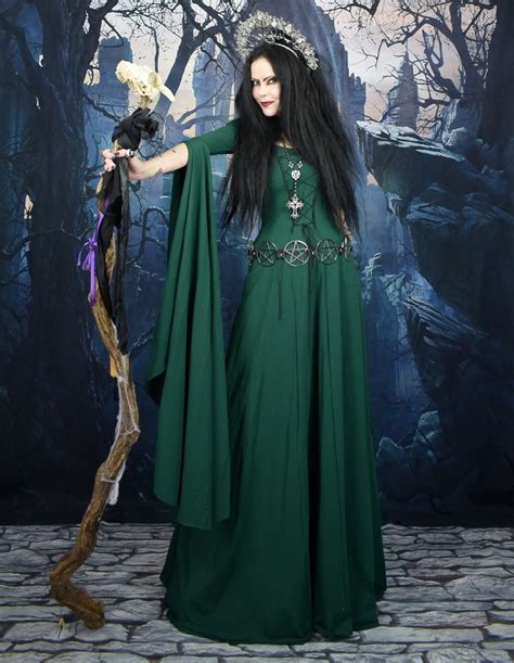 Forestwytch Gown Cotton Lycra Forest Witch Dress By Moonmaiden Gothic