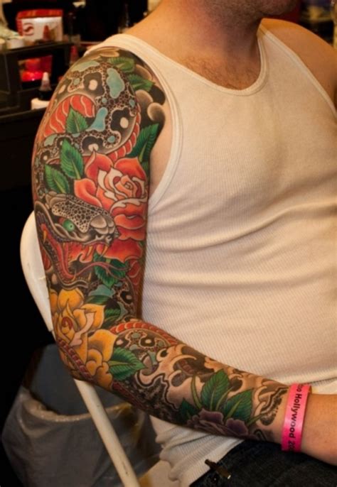 Japanese black work tattoo sleeve by @rhysgordon. 200+ Traditional Japanese Sleeve Tattoo Designs For Men ...