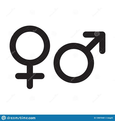 Female And Male Gender Icons Vector Isolated Man Sex Symbol Woman