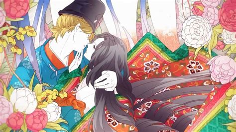 Anime A Couple Dressed In Heian Robes Anime Anime Kimono Anime Love
