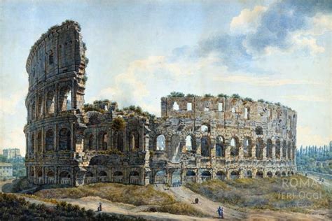 Rome Before And After The Colosseum Louis Ducros Rome Art Print