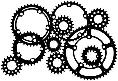 Gears Organic Silhouette Stencil Cogs And Gears Tattoo Steampunk