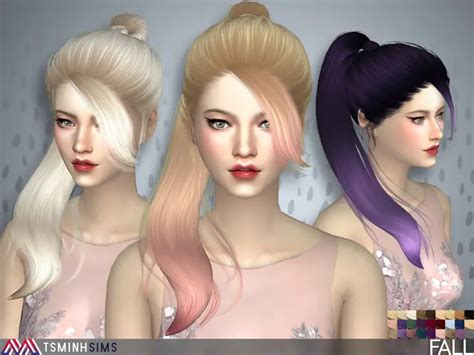 The Sims Resource Fall Hair 41 By Tsminh Sims Sims 4 Hairs
