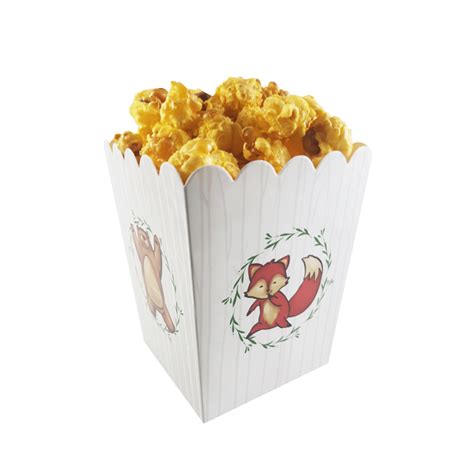 Woodland Themed Popcorn Party Favor Boxes 25 Per Set Tulamama
