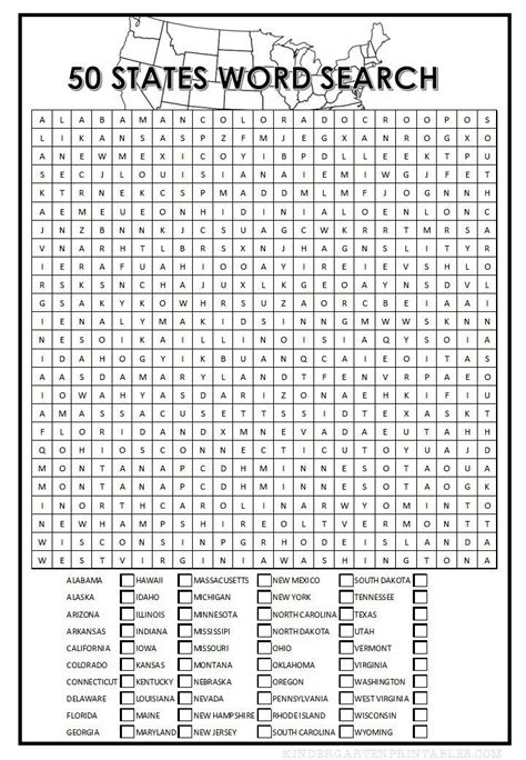 50 States Word Search Social Studies Worksheets Teaching Geography
