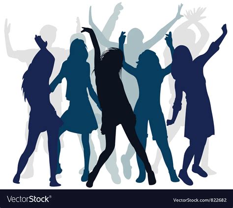 Silhouette People Dance Royalty Free Vector Image