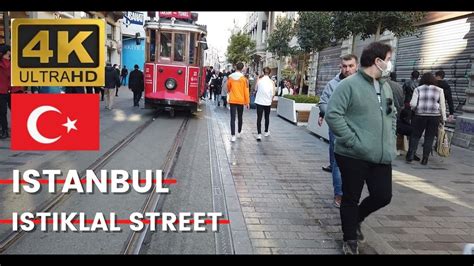 Istanbul ISTIKLAL STREET Walking Tour 4K 21 November 2021