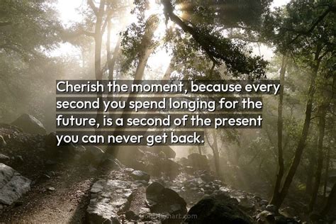 Quote Cherish The Moment Because Every Second You Spend Longing For
