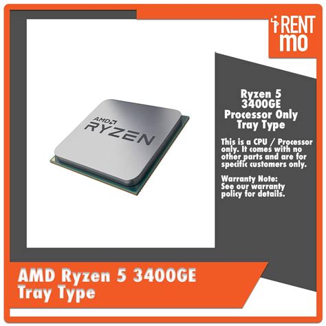 Amd Ryzen 5 3400ge Tray Type No Box Processor Only Buy Rent Pay