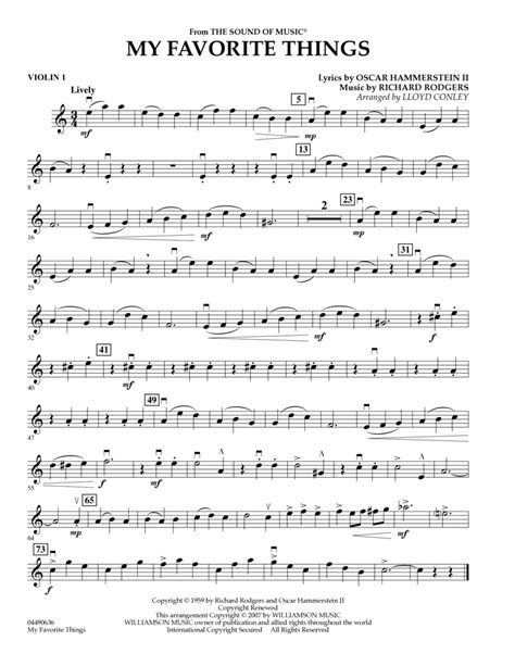 Download My Favorite Things Violin 1 Sheet Music By Chicago Sheet