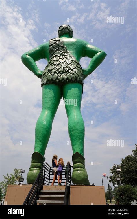 The Back View Of Jolly Green Giant Statue In Blue Earthminnesotausa