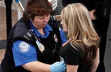 tsa pat down sexy feel security female maneuvers stranger her panty airport liner search post agent 2010 government hands ice