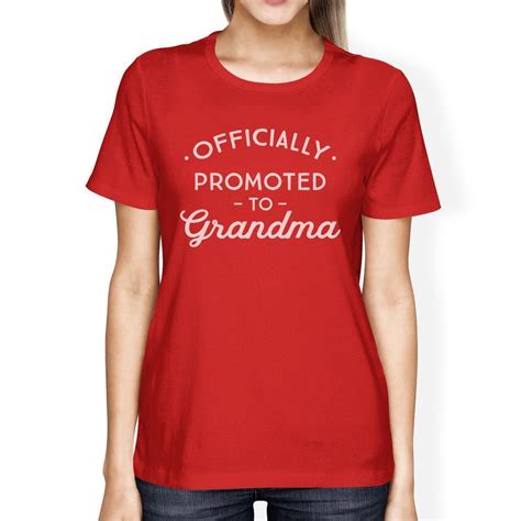 Officially Promoted To Grandma Womens Red Shirt T Shirts And Tank Tops