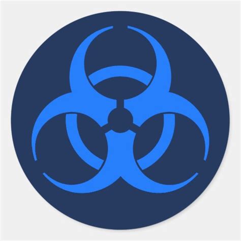 Blue Biohazard Symbol Classic Round Sticker