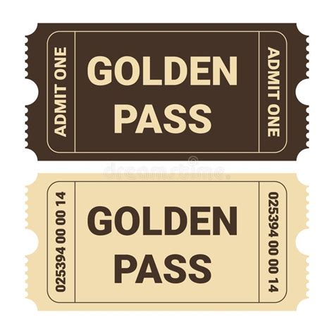 Golden Vip Ticket With Crown Vector Vip Ticket Blank Template Vector