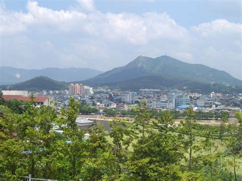 Namwon Landscape And Cityscape With Mountains In South