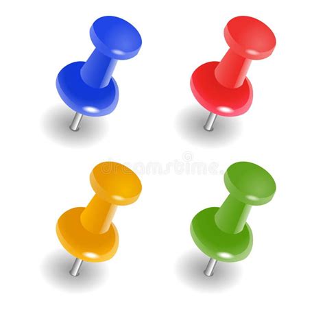 Push Pins Set Stock Vector Illustration Of Office Colorful 64767442