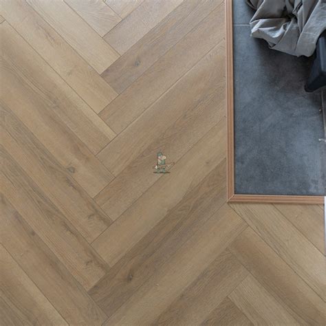 Fusion Herringbone 12mm Shortbread Oak 4v Laminate Flooring Flooring