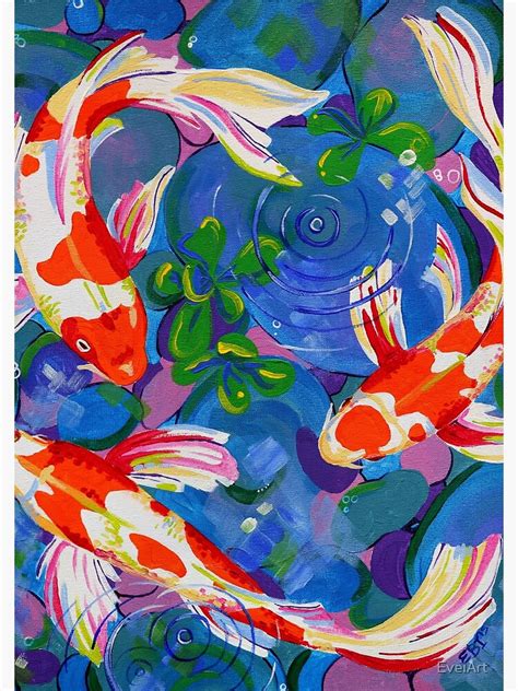 Koi Acrylic Koi Fish Painting Spiral Notebook By Eveiart Redbubble