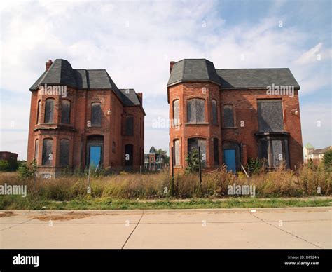 Boarded Up Houses In Detroit Michigan Usa Stock Photo Alamy