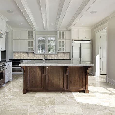 Marble kitchen floor tiles design. Diana Royal Polished Marble Tiles 18x18 - Marble System Inc.